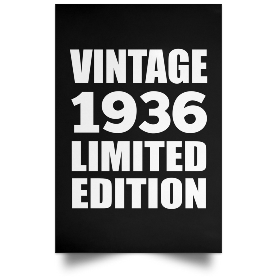 88th Birthday Vintage 1936 Limited Edition - Poster Portrait