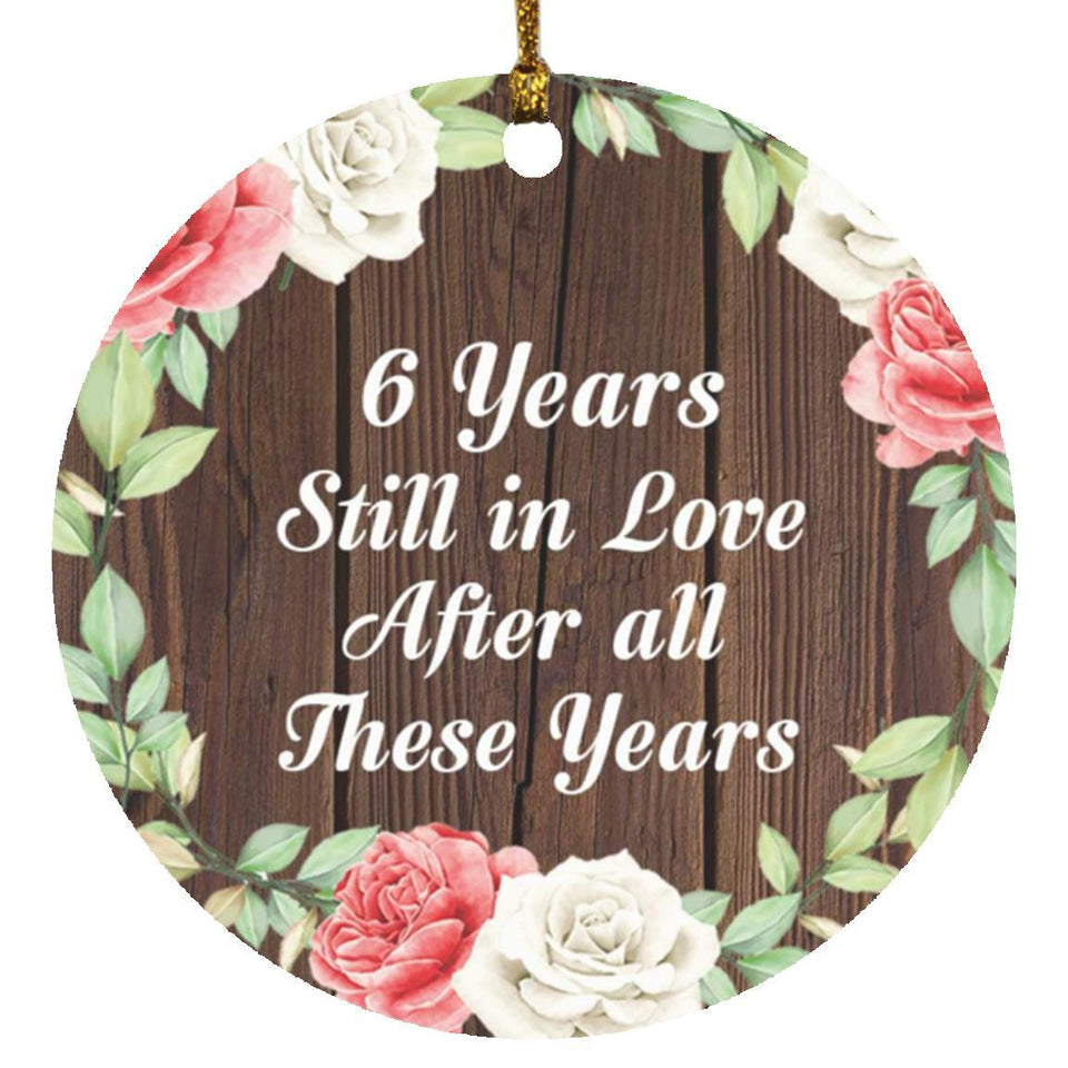 6th Anniversary 6 Years Still In Love After These Years - Circle Ornament A