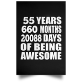 55th Birthday 55 Years 660 Months 20088 Days Of Awesome - Poster Portrait