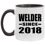 Welder Since 2018 - 11oz Accent Mug Black