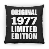47th Birthday Original 1977 Limited Edition - Throw Pillow Black