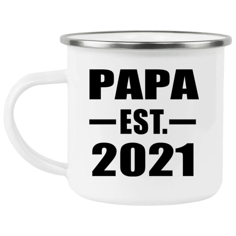 Papa Established EST. 2021 - 12oz Camping Mug