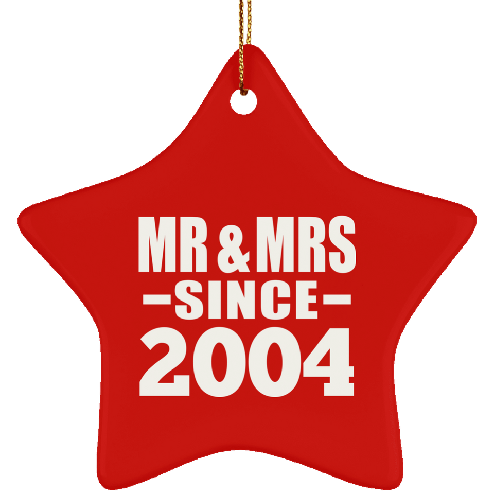 20th Anniversary Mr & Mrs Since 2004 - Star Ornament