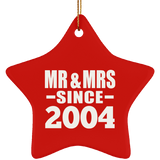 20th Anniversary Mr & Mrs Since 2004 - Star Ornament