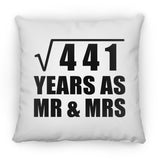 21st Anniversary Square Root of 441 Years As Mr & Mrs - Throw Pillow