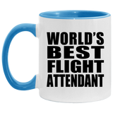 World's Best Flight Attendant - 11oz Accent Mug Blue