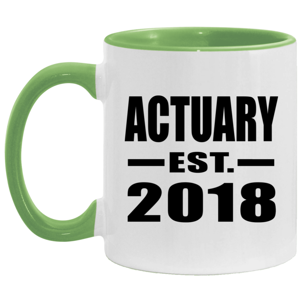 Actuary Established EST. 2018 - 11oz Accent Mug Green
