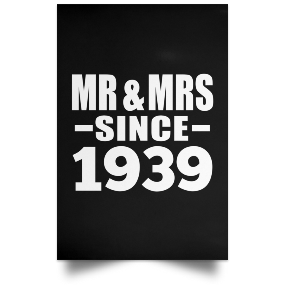 85th Anniversary Mr & Mrs Since 1939 - Poster Portrait