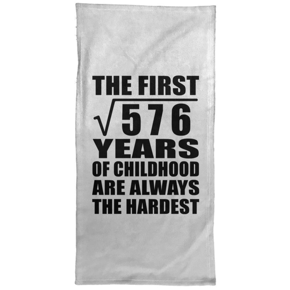 24th Birthday Square Root of 576 Years of Childhood - Hand Towel