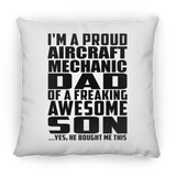 Proud Aircraft Mechanic Dad Of Awesome Son - Throw Pillow