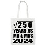 16th Anniversary Square Root of 256 Years As Mr & Mrs 2024 - Tote Bag White