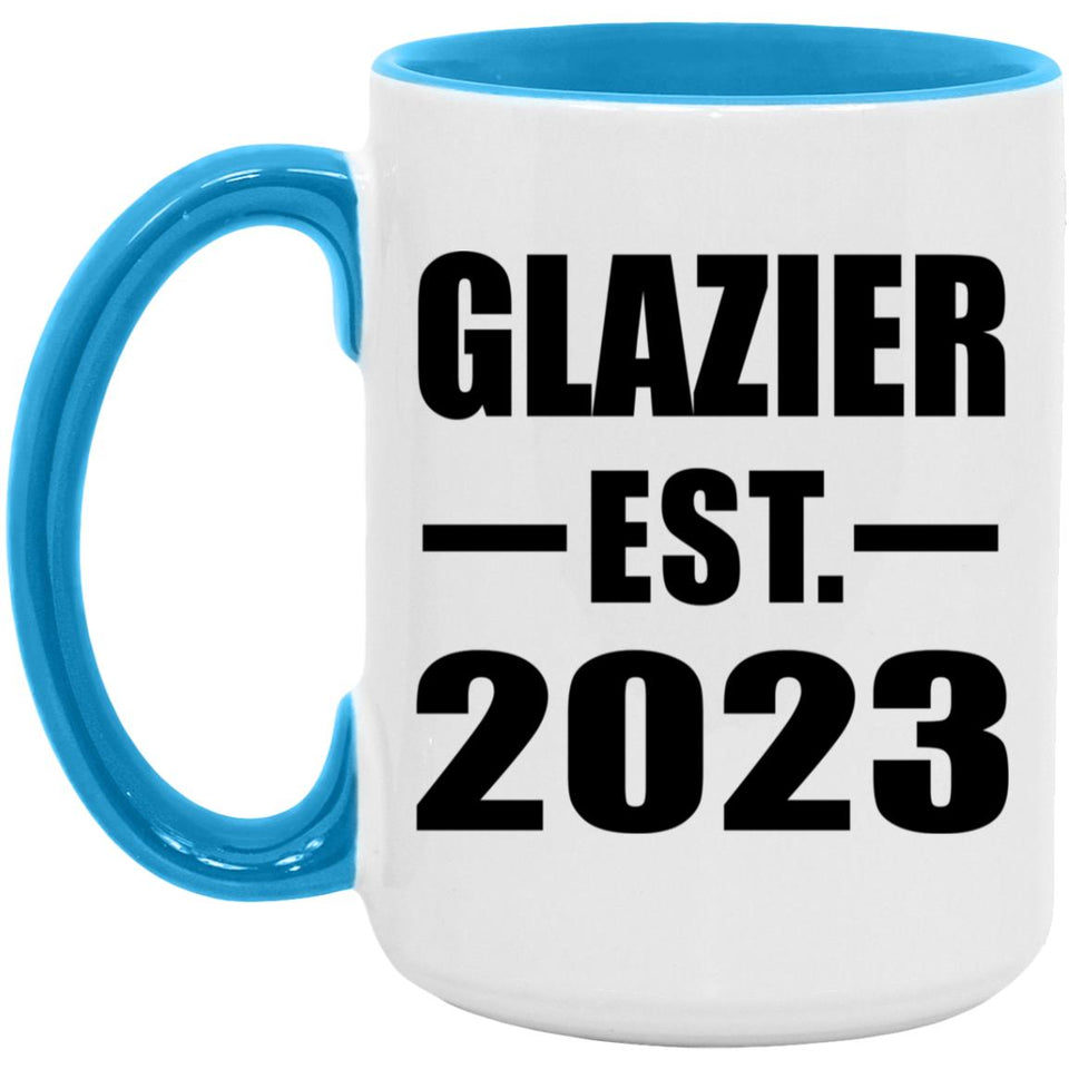 Glazier Established EST. 2023 - 15oz Accent Mug Blue