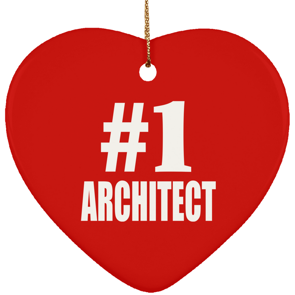Number One #1 Architect - Heart Ornament
