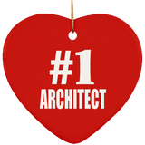Number One #1 Architect - Heart Ornament