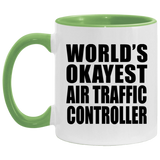 World's Okayest Air Traffic Controller - 11oz Accent Mug Green