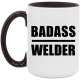 Badass Welder - 15oz Accent Mug Black