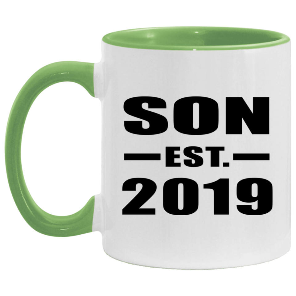 Son Established EST. 2019 - 11oz Accent Mug Green