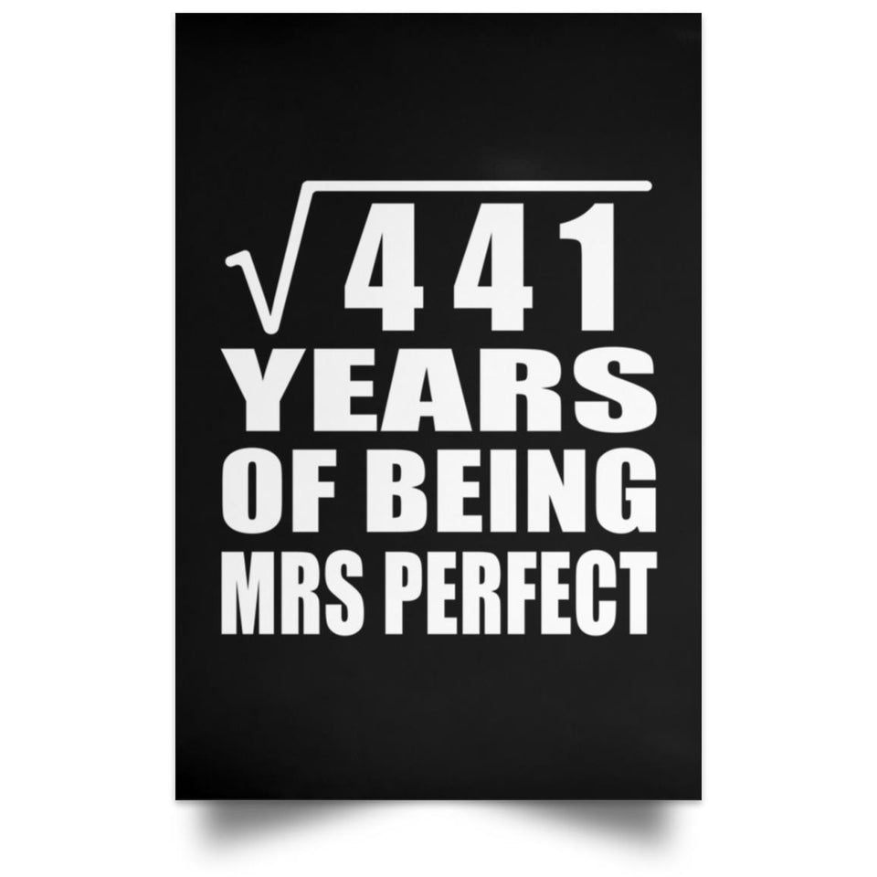 21st Anniversary Square Root of 441 Years of Mrs Perfect - Poster Portrait