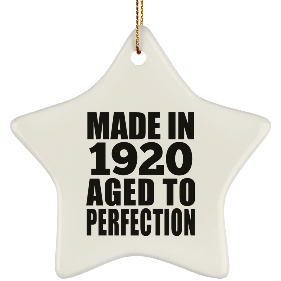 104th Birthday Made In 1920 Aged to Perfection - Star Ornament