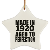 104th Birthday Made In 1920 Aged to Perfection - Star Ornament