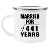 21st Anniversary Married For Square Root of 441 Years - 12oz Camping Mug