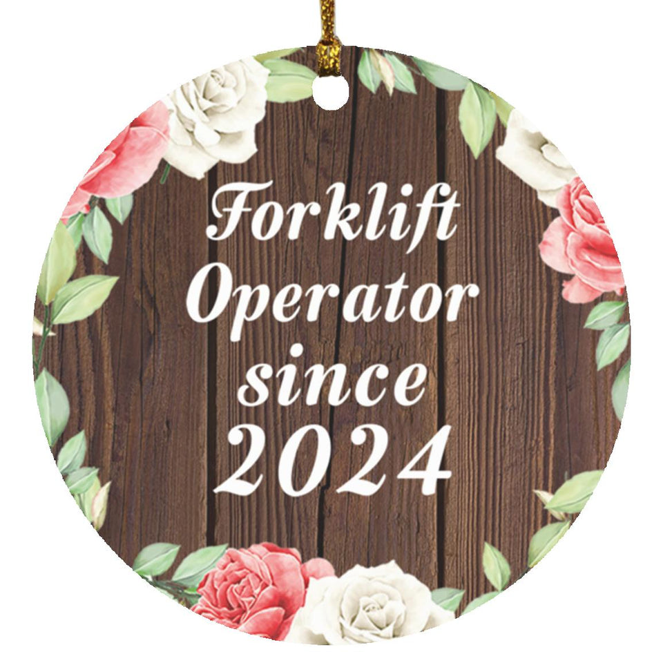 Forklift Operator Since 2024 - Circle Ornament A