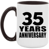 35th Anniversary 35 Years - 15oz Accent Mug Black
