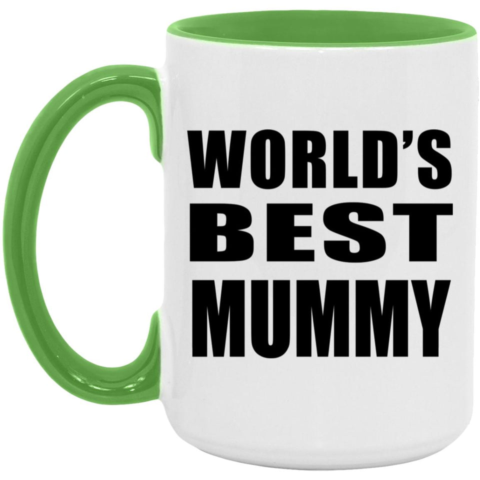World's Best Mummy - 15oz Accent Mug Green