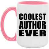 Coolest Author Ever - 15oz Accent Mug Pink