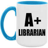 A+ Librarian - 15oz Accent Mug Blue