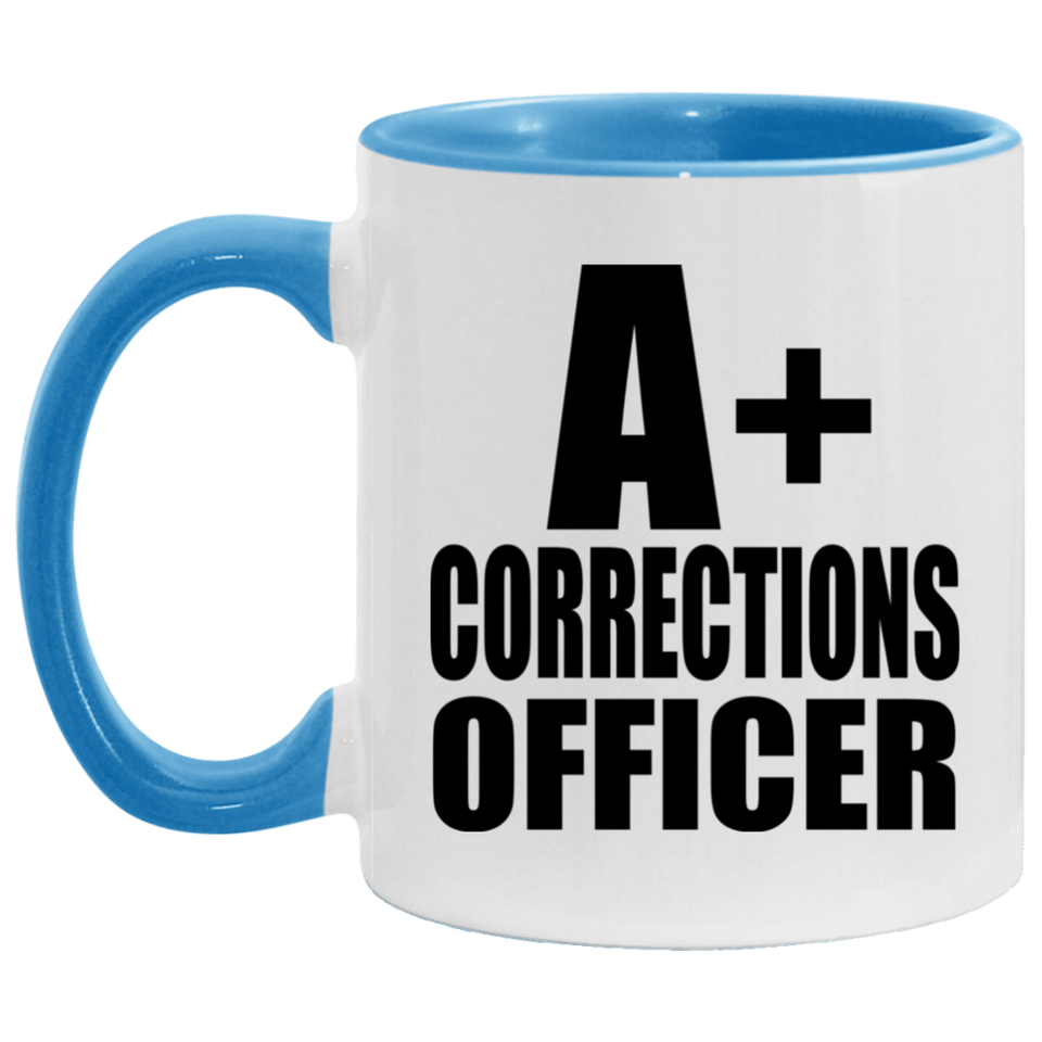 A+ Corrections Officer - 11oz Accent Mug Blue