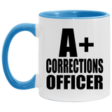 A+ Corrections Officer - 11oz Accent Mug Blue
