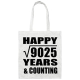 Happy 95th Anniversary Square Root of 9025 Years & Counting - Tote Bag White