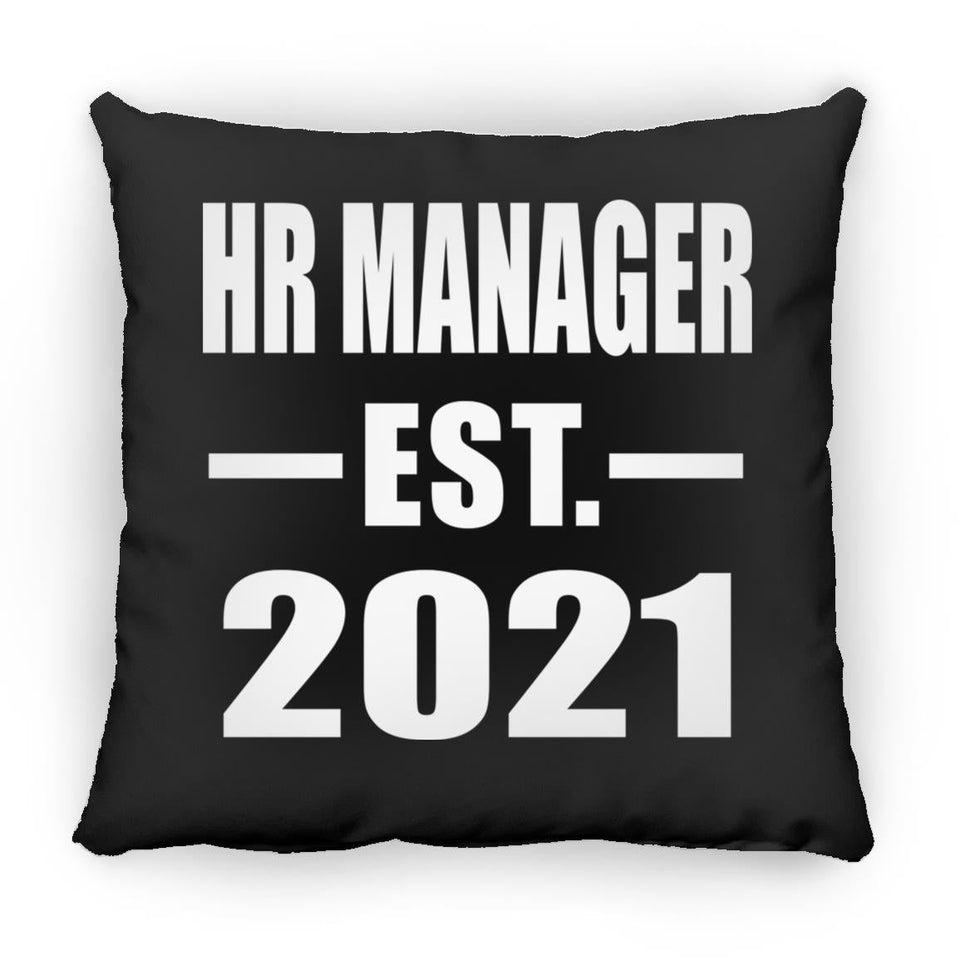 HR Manager Established EST. 2021 - Throw Pillow Black