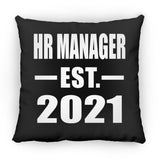 HR Manager Established EST. 2021 - Throw Pillow Black