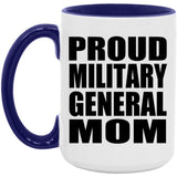 Proud Military General Mom - 15oz Accent Mug Purple