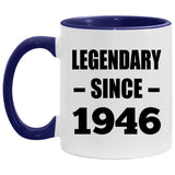 78th Birthday Legendary Since 1946 - 11oz Accent Mug Purple