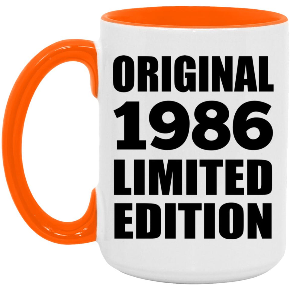 38th Birthday Original 1986 Limited Edition - 15oz Accent Mug Orange