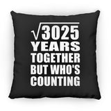 55th Anniversary Square Root of 3025 Years Who's Counting - Throw Pillow Black