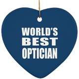 World's Best Optician - Heart Ornament
