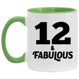 12th Birthday 12 & Fabulous - 11oz Accent Mug Green