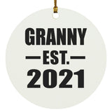 Granny Established EST. 2021 - Circle Ornament