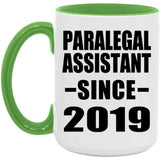 Paralegal Assistant Since 2019 - 15oz Accent Mug Green