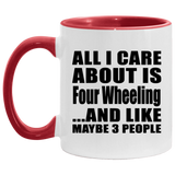 All I Care About Is Four Wheeling - 11oz Accent Mug Red