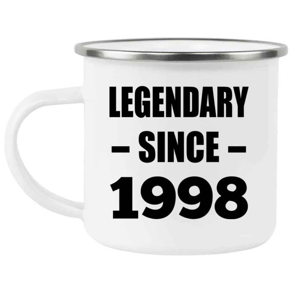 26th Birthday Legendary Since 1998 - 12oz Camping Mug