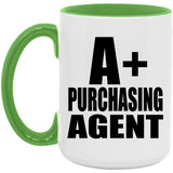 A+ Purchasing Agent - 15oz Accent Mug Green
