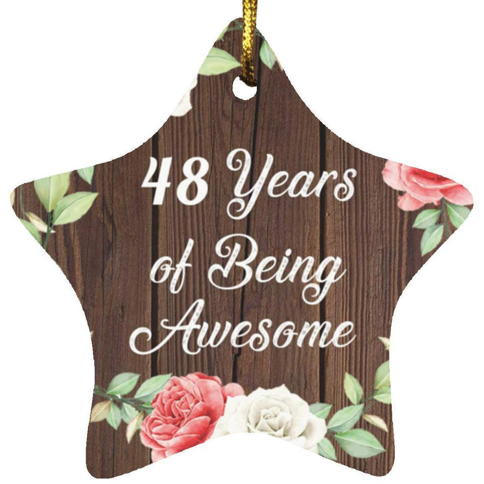 48th Birthday 48 Years Of Being Awesome - Star Ornament A