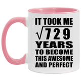 27th Birthday Took Square Root of 729 Years To Awesome - 11oz Accent Mug Pink