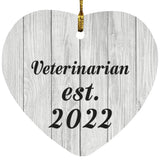 Veterinarian Established Est. 2022 - Heart Ornament F