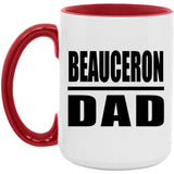 Beauceron Dad - 15oz Accent Mug Red